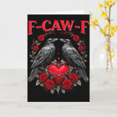 Funny Black Bird F-caw-f Anti Valentines Day Singl Karte (Gelbe Blume)
