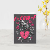 Funny Black Bird F-caw-f Anti Valentines Day Singl Karte (Gelbe Blume)