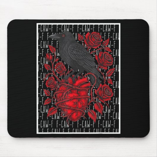 Funny Black Bird F-caw-f Anti Valentines Day Singl Mousepad (Vorne)