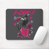Funny Black Bird F-caw-f Anti Valentines Day Singl Mousepad (Mit Mouse)