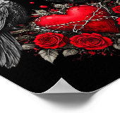 Funny Black Bird F-caw-f Anti Valentines Day Singl Poster (Ecke)