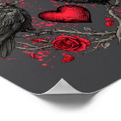 Funny Black Bird F-caw-f Anti Valentines Day Singl Poster (Ecke)