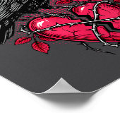 Funny Black Bird F-caw-f Anti Valentines Day Singl Poster (Ecke)