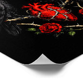 Funny Black Bird F-caw-f Anti Valentines Day Singl Poster (Ecke)