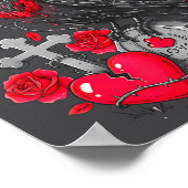 Funny Black Bird F-caw-f Anti Valentines Day Singl Poster (Ecke)