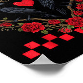 Funny Black Bird F-caw-f Anti Valentines Day Singl Poster (Ecke)