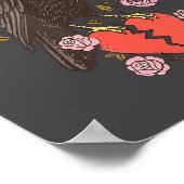 Funny Black Bird F-caw-f Anti Valentines Day Singl Poster (Ecke)
