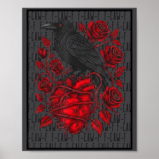 Funny Black Bird F-caw-f Anti Valentines Day Singl Poster (Vorne)
