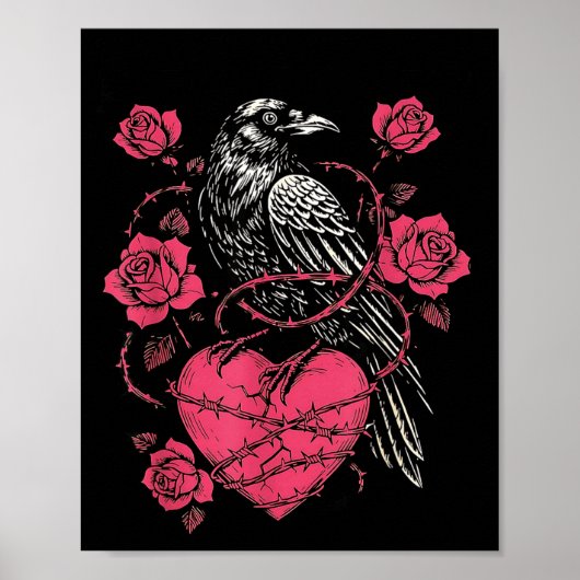 Funny Black Bird F-caw-f Anti Valentines Day Singl Poster (Vorne)