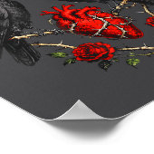 Funny Black Bird F-caw-f Anti Valentines Day Singl Poster (Ecke)