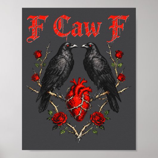 Funny Black Bird F-caw-f Anti Valentines Day Singl Poster (Vorne)