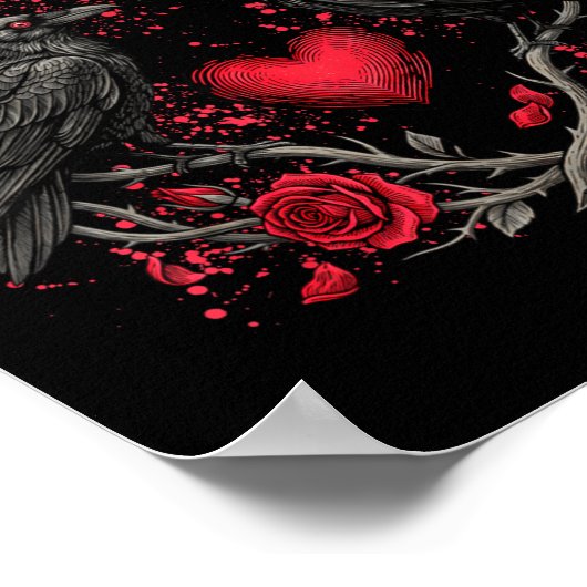 Funny Black Bird F-caw-f Anti Valentines Day Singl Poster (Ecke)