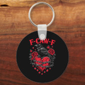 Funny Black Bird F-caw-f Anti Valentines Day Singl Schlüsselanhänger (Vorderseite)