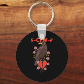 Funny Black Bird F-caw-f Anti Valentines Day Singl Schlüsselanhänger (Vorderseite)