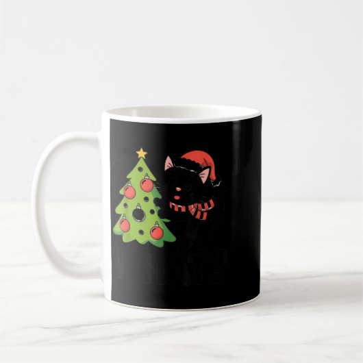Funny Black Ca Pushing Christmas Tree Over Cat Wha Kaffeetasse (Links)