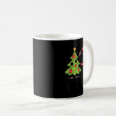 Funny Black Ca Pushing Christmas Tree Over Cat Wha Kaffeetasse (VorderseiteRechts)