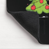 Funny Black Ca Pushing Christmas Tree Over Cat Wha Mousepad (Ecke)