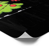 Funny Black Ca Pushing Christmas Tree Over Cat Wha Poster (Ecke)