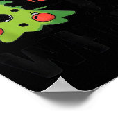 Funny Black Ca Pushing Christmas Tree Over Cat Wha Poster (Ecke)