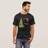 Funny Black Ca Pushing Christmas Tree Over Cat Wha T-Shirt (Vorne ganz)