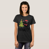 Funny Black Ca Pushing Christmas Tree Over Cat Wha T-Shirt (Vorne ganz)
