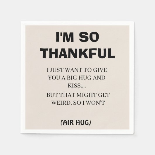 Funny Black Calligraphy Ich bin so dankbar einfach Serviette (Vorderseite)