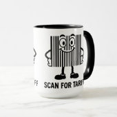 Funny Black Cartoon Barcode Tariff Scan Graphic Tasse (VorderseiteRechts)