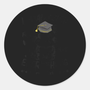Funny Black Cat Abschluss Animal I Graduate Cl 2 Runder Aufkleber