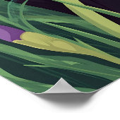 Funny Black cat and Beautiful Flower  Poster (Ecke)