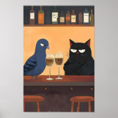 Funny Black Cat and Bird Poster (Vorne)