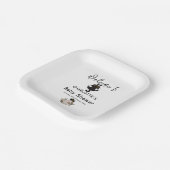 Funny Black Cat and Book Baby Shooter Pappteller (Gewinkelt)