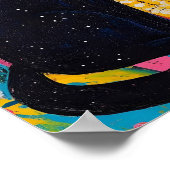 Funny Black Cat and Flower Vase Poster (Ecke)