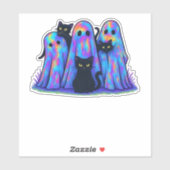 Funny Black Cat and Ghost Halloween Essential T-Sh Aufkleber (Blatt)