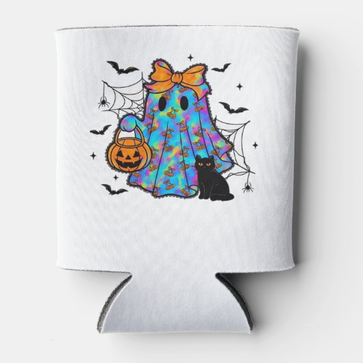 Funny Black Cat and Ghost Halloween Essential T-Sh Dosenkühler (Vorderseite)