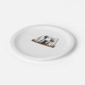 Funny Black Cat and Ghost Halloween Essential T-Sh Pappteller (Schrägansicht)