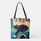 Funny Black Cat and Washing Machine Tasche (Rückseite)