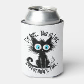 Funny Black Cat Art Es ist schön, dass ich alles g Dosenkühler (Kanne Vorderseite)