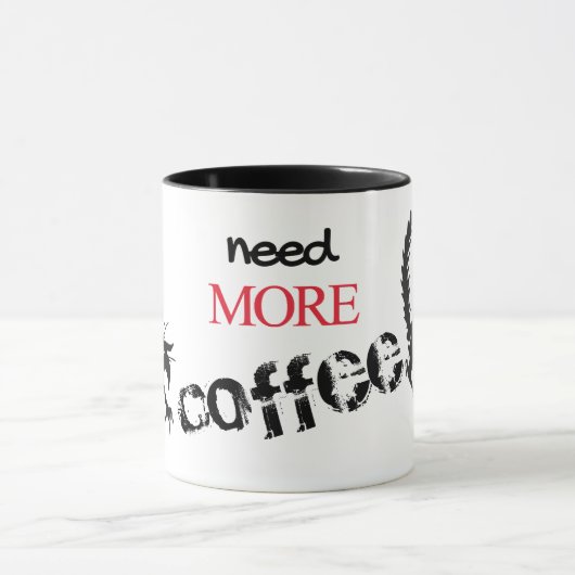 Funny Black Cat braucht mehr Kaffee Tasse (Zentrum)