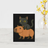 Funny Black Cat Capybara Mama Vater Karte (Gelbe Blume)