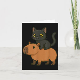 Funny Black Cat Capybara Mama Vater Karte