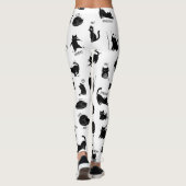 Funny Black Cat Cartoon Pattern Leggings (Rückseite)