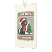 Funny Black Cat Christmas Dear Santa, I Can Explai Autolufterfrischer (Links)