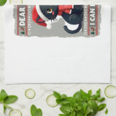 Funny Black Cat Christmas Dear Santa, I Can Explai Geschirrtuch (Gefaltet)