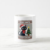 Funny Black Cat Christmas Dear Santa, I Can Explai Kaffeetasse (Mittel)