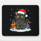 Funny Black Cat Christmas For Men Women Youth Girl Mousepad (Vorne)