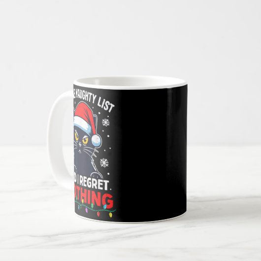 Funny Black Cat Christmas I Regret Nothing Cats Lo Kaffeetasse (Vorderseite Links)