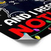 Funny Black Cat Christmas I Regret Nothing Cats Lo Poster (Ecke)