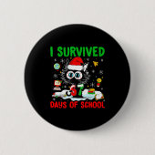 Funny Black Cat Christmas I Survived 67 Days Of Sc Button (Vorderseite)