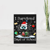 Funny Black Cat Christmas I Survived 67 Days Of Sc Karte (Vorderseite)