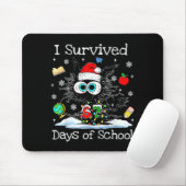 Funny Black Cat Christmas I Survived 67 Days Of Sc Mousepad (Mit Mouse)